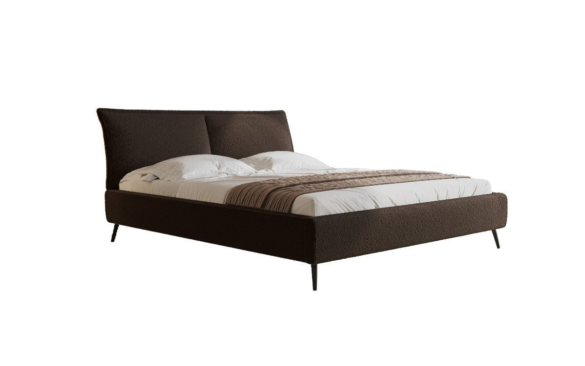 Lit design Zoe Bouclé avec espace de rangement