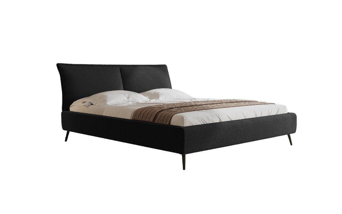 Lit design Zoe Bouclé avec espace de rangement