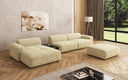Designer-Ecksofa Calm mat Bäihocker a Bäidësch a Bouclé