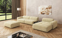 Designer-Ecksofa Calm mat Bäihocker a Bäidësch a Bouclé