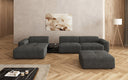 Designer-Ecksofa Calm mat Bäihocker a Bäidësch a Bouclé