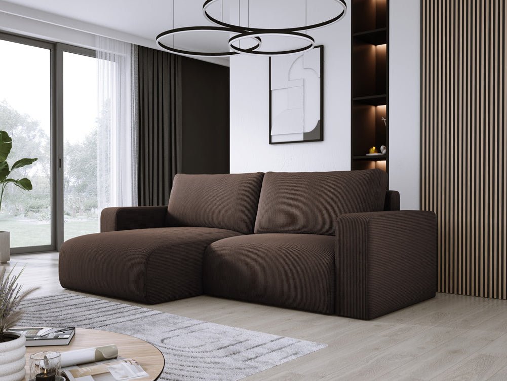 Designer Sofa Carl Cord mat Schlof- a Klapfunktioun
