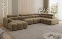 Canapé design d'angle Mia avec extension électrique d'assise en Chenille