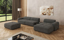 Designer-Ecksofa Calm mat Bäihocker a Bäidësch a Bouclé