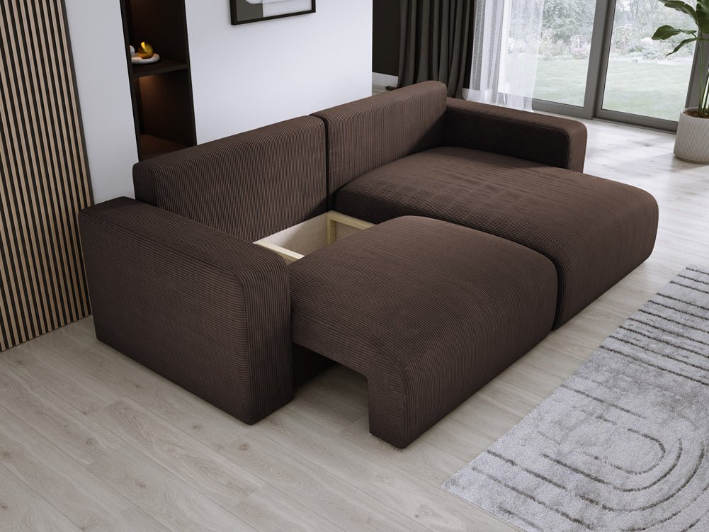 Designer Sofa Carl Cord mat Schlof- a Klapfunktioun