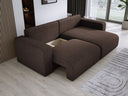Designer corner sofa Carl Corduroy with sleeping and fold-out function