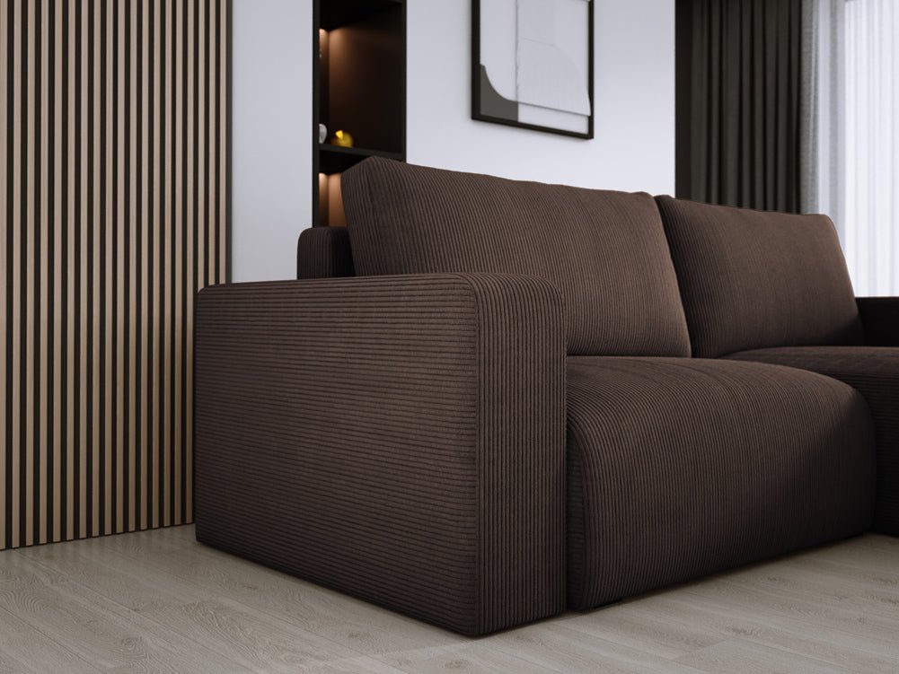 Designer Sofa Carl Cord mat Schlof- a Klapfunktioun