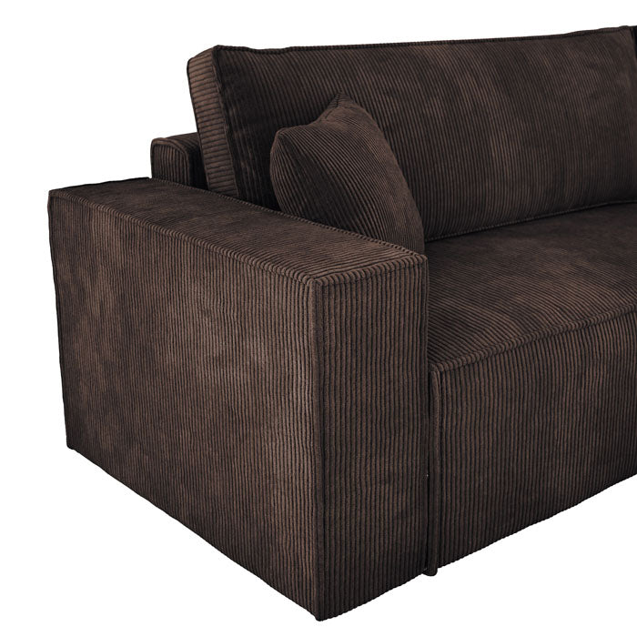 Designer Sofa Velanova mit Schlaffunktion und Stauraum aus Cord