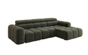 Canapé d’angle design Mia avec extension électrique de l’assise en Chenille