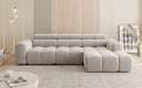 Canapé d’angle design Mia avec extension électrique de l’assise en Chenille