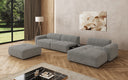 Designer-Ecksofa Calm mat Bäihocker a Bäidësch a Bouclé