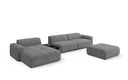 Designer-Ecksofa Calm mat Bäihocker a Bäidësch a Bouclé
