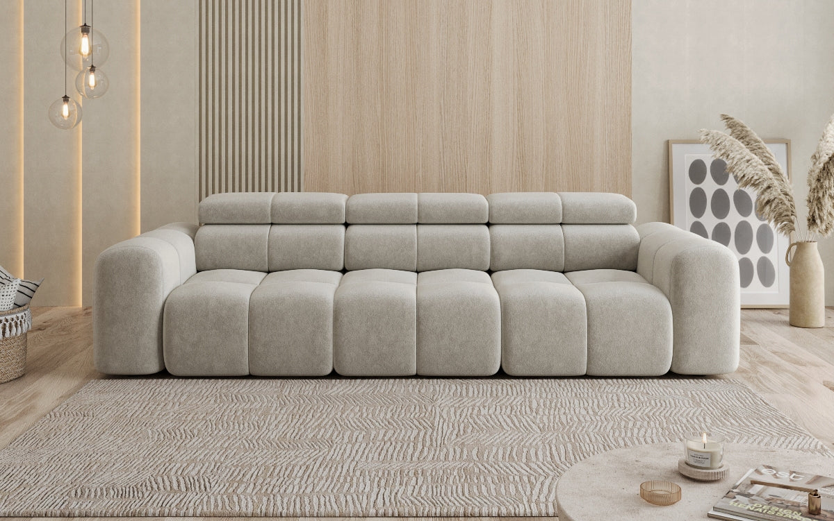 Designer 3-Seater Sofa Mia in Chenille