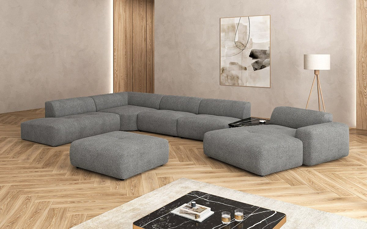 Designer Wunnlandschaft Calm mat Beistellhocker a Bouclé
