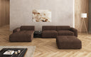 Designer-Ecksofa Calm mat Bäihocker a Bäidësch a Bouclé