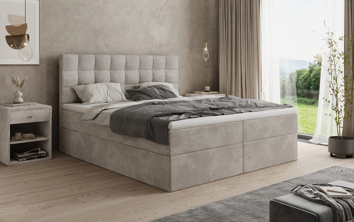 Boxspringbett Como an Cord mat Stauraum