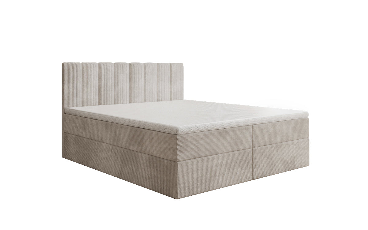 Sofia box spring bed in Corduroy with storage