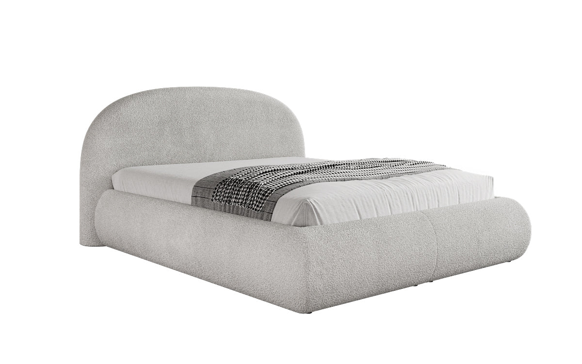 Lit rembourré design Loop en Peluche Bouclé avec espace de rangement