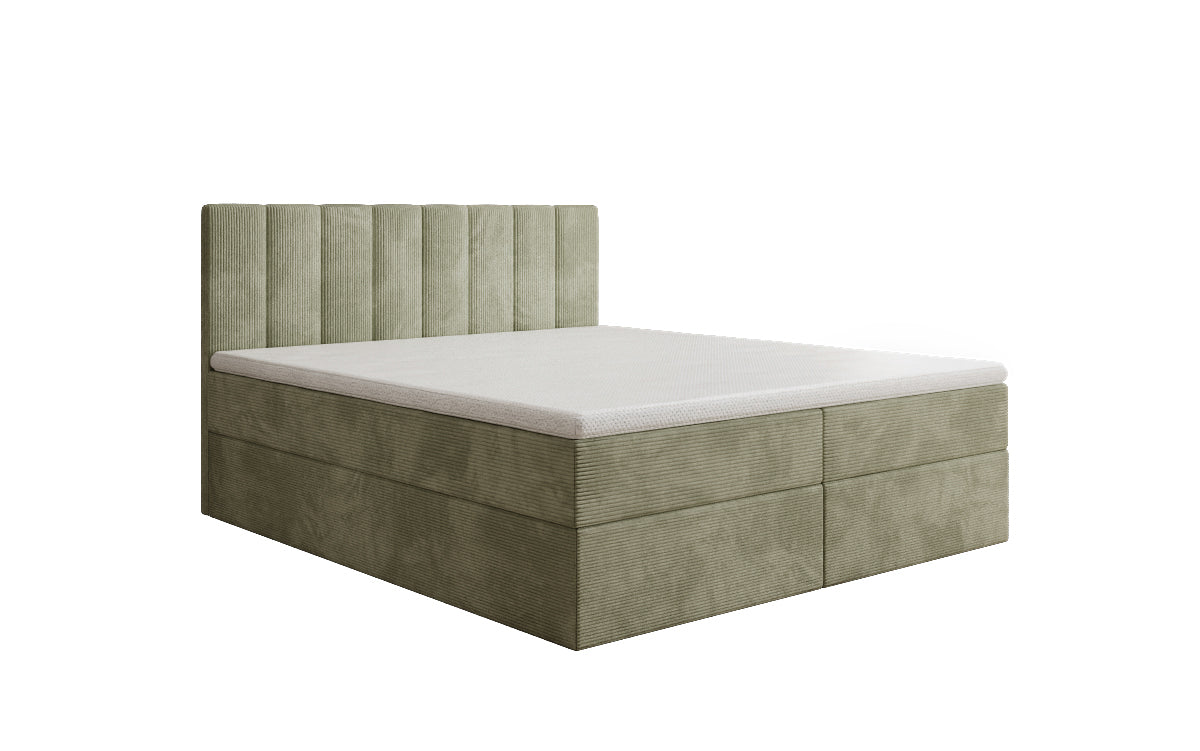 Sofia box spring bed in Corduroy with storage