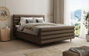 Lit boxspring Tubo en tissu texturé avec rangement