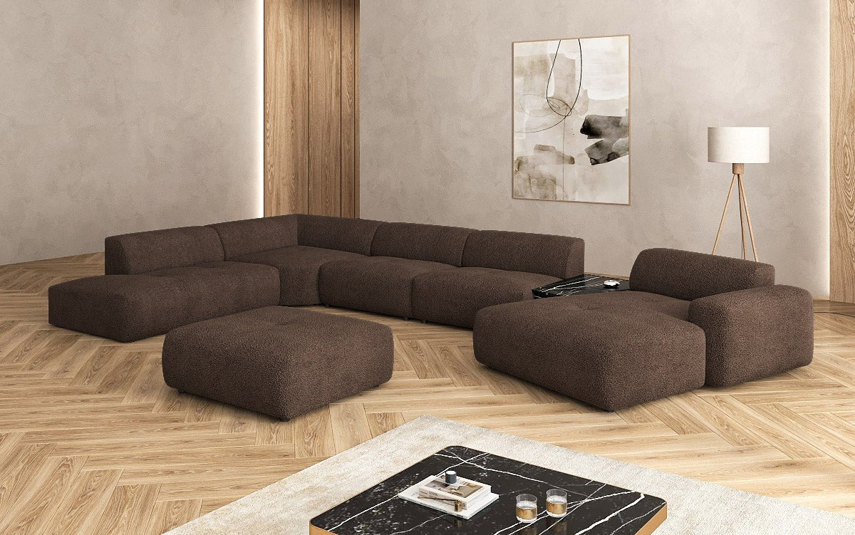 Designer Wunnlandschaft Calm mat Beistellhocker a Bouclé