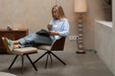 Enzo side stool – in faux leather in Beige