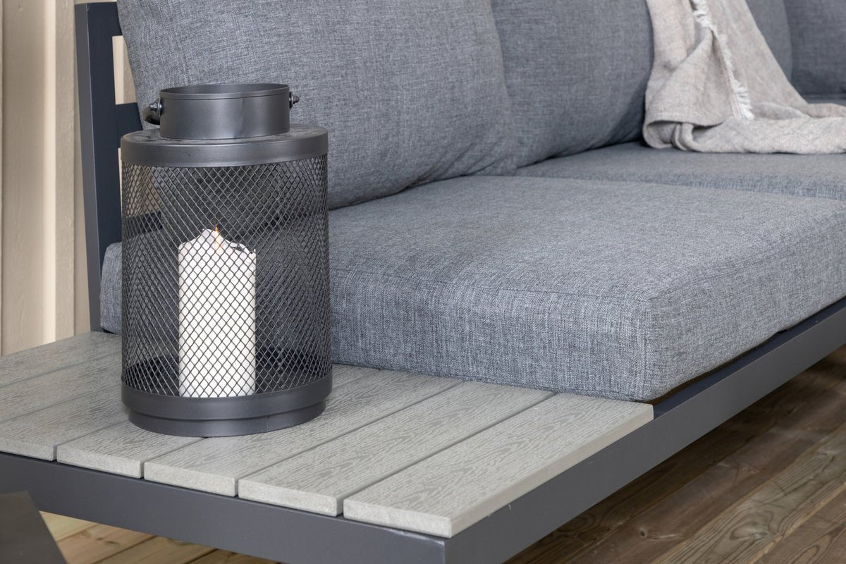 Ensemble lounge de jardin Anker – avec canapé d'angle et table, résistant aux intempéries