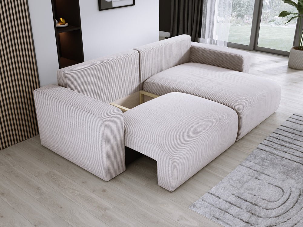 Designer Sofa Carl Cord mat Schlof- a Klapfunktioun