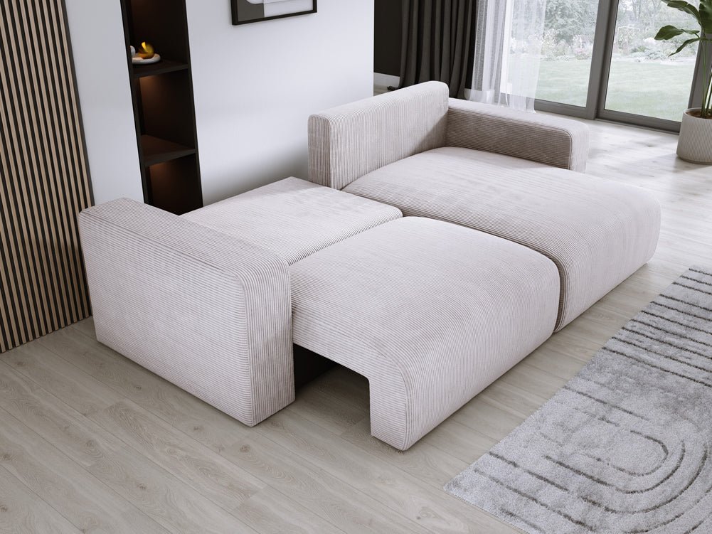 Designer Sofa Carl Cord mat Schlof- a Klapfunktioun