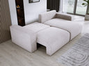 Designer corner sofa Carl Corduroy with sleeping and fold-out function