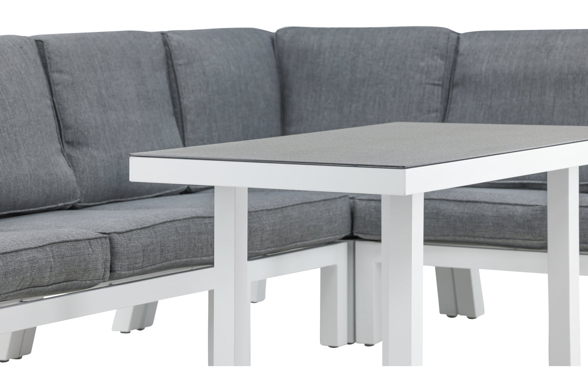 Ensemble lounge de jardin Adam – avec table en aluminium et verre