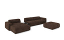 Designer-Ecksofa Calm mat Bäihocker a Bäidësch a Bouclé
