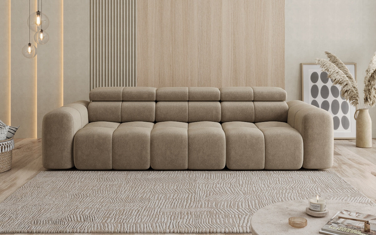 Designer 3-Seater Sofa Mia in Chenille