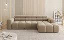 Canapé d’angle design Mia avec extension électrique de l’assise en Chenille