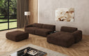 Designer-Ecksofa Calm mat Bäihocker a Bäidësch a Bouclé