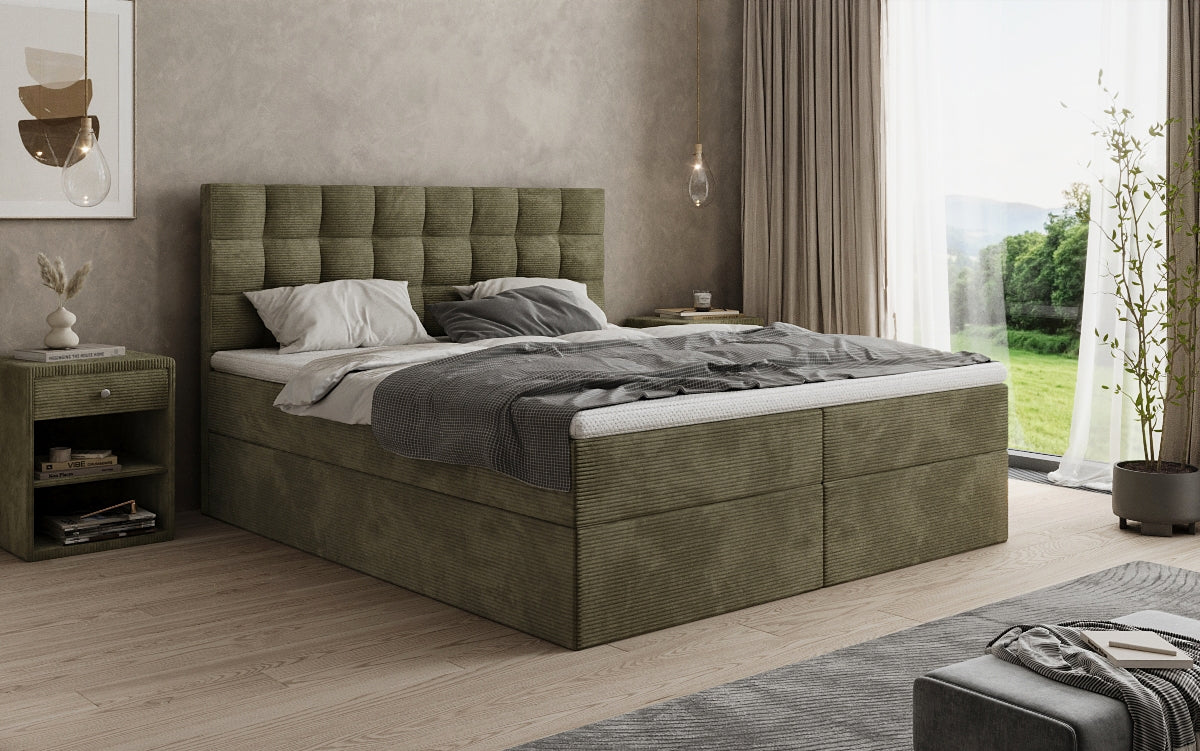 Boxspringbett Como an Cord mat Stauraum