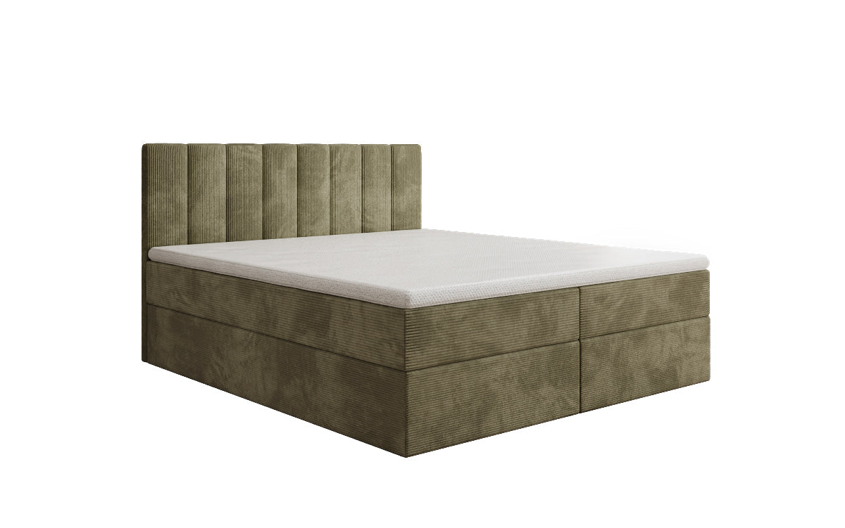 Sofia box spring bed in Corduroy with storage