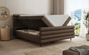 Lit boxspring Tubo en tissu texturé avec rangement