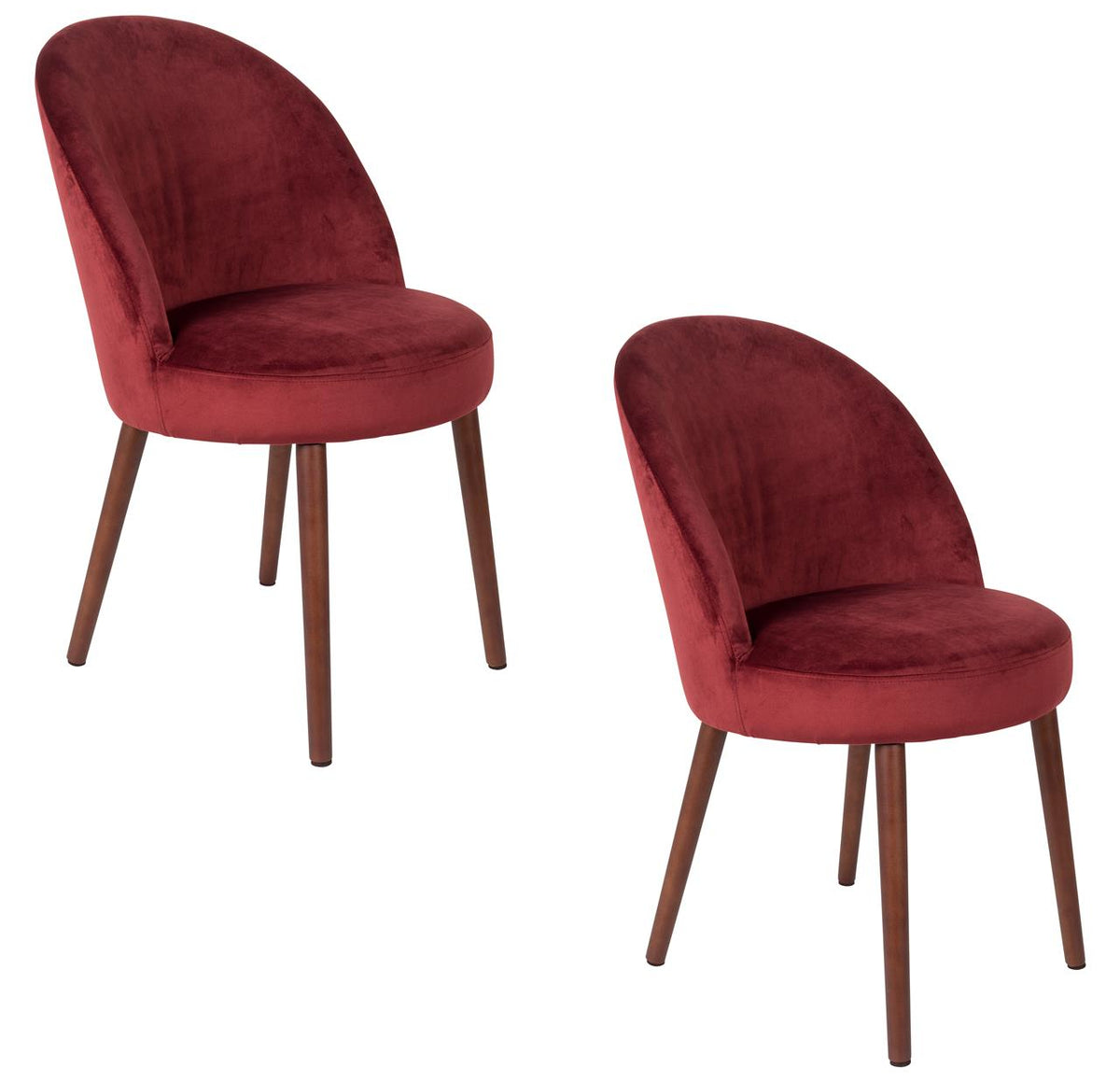 Chaise de salle à manger Ororia lot de 2 – en Velours Rouge et Vert
