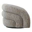 Designer Sofa-Sessel Korfu mat Dréifunktioun a Sand Bouclé