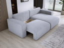 Designer corner sofa Carl Corduroy with sleeping and fold-out function