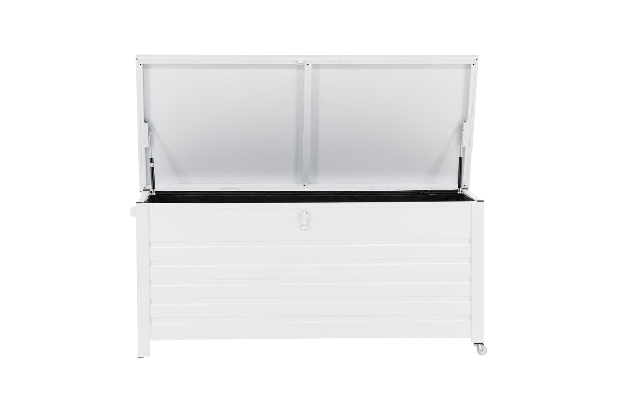 Garden Cushion Box Erika - Made of White Aluminum