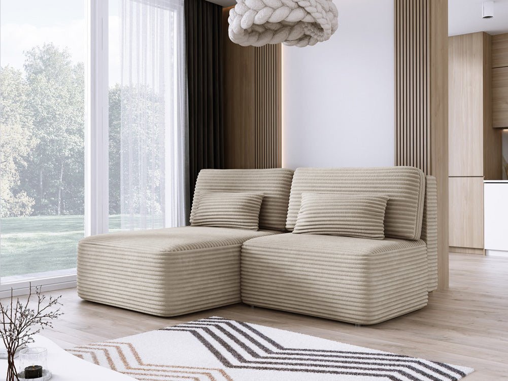 Designer Sofa Tilia Corduroy with Sleeping Function and Storage Space