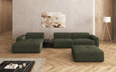 Designer-Ecksofa Calm mat Bäihocker a Bäidësch a Bouclé