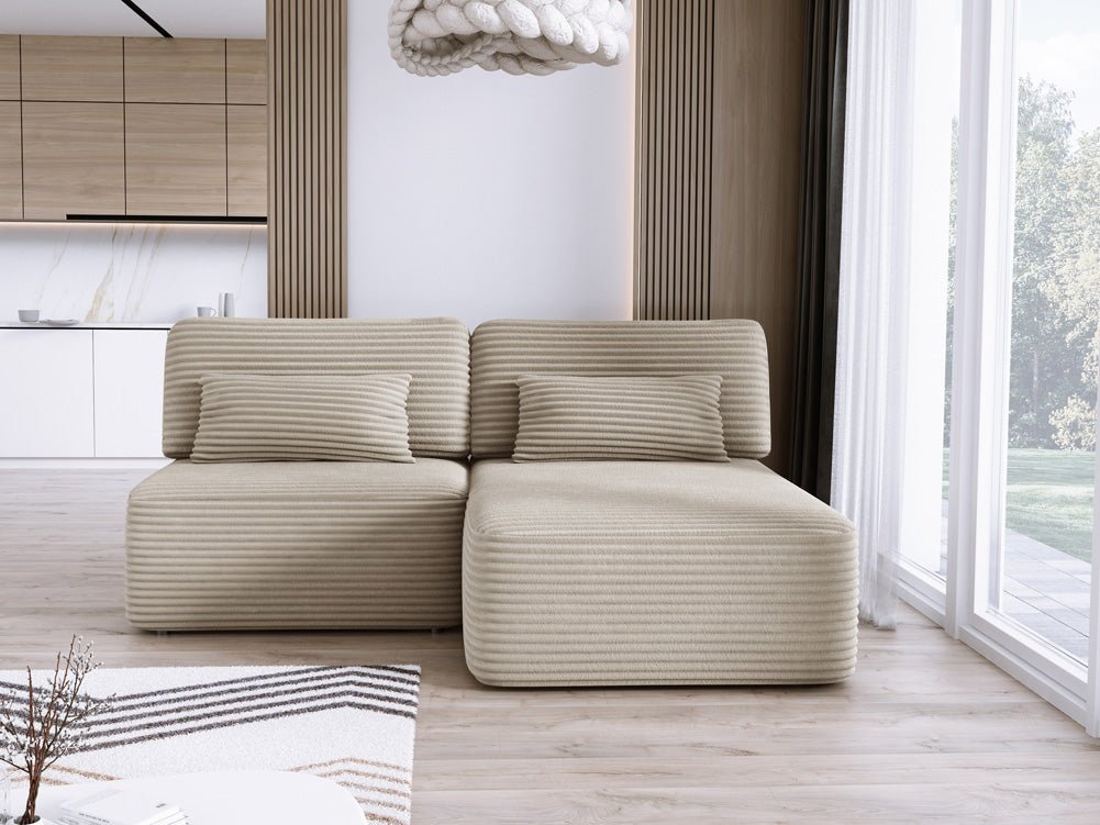 Designer Sofa Tilia Corduroy with Sleeping Function and Storage Space
