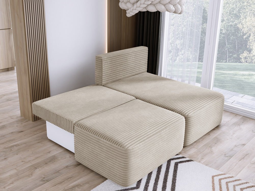 Designer Sofa Tilia Corduroy with Sleeping Function and Storage Space