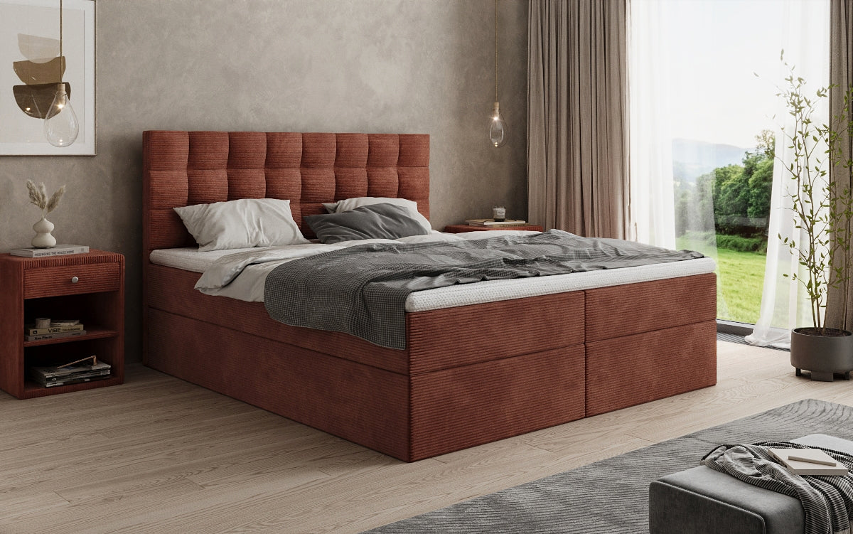 Boxspringbett Como an Cord mat Stauraum