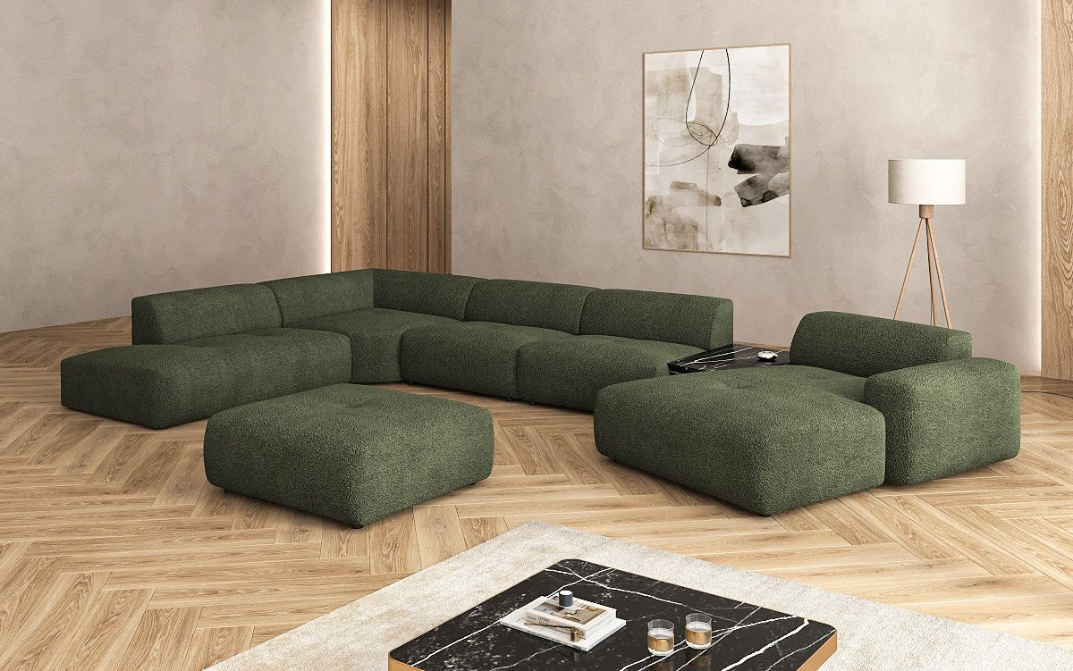 Designer Wunnlandschaft Calm mat Beistellhocker a Bouclé
