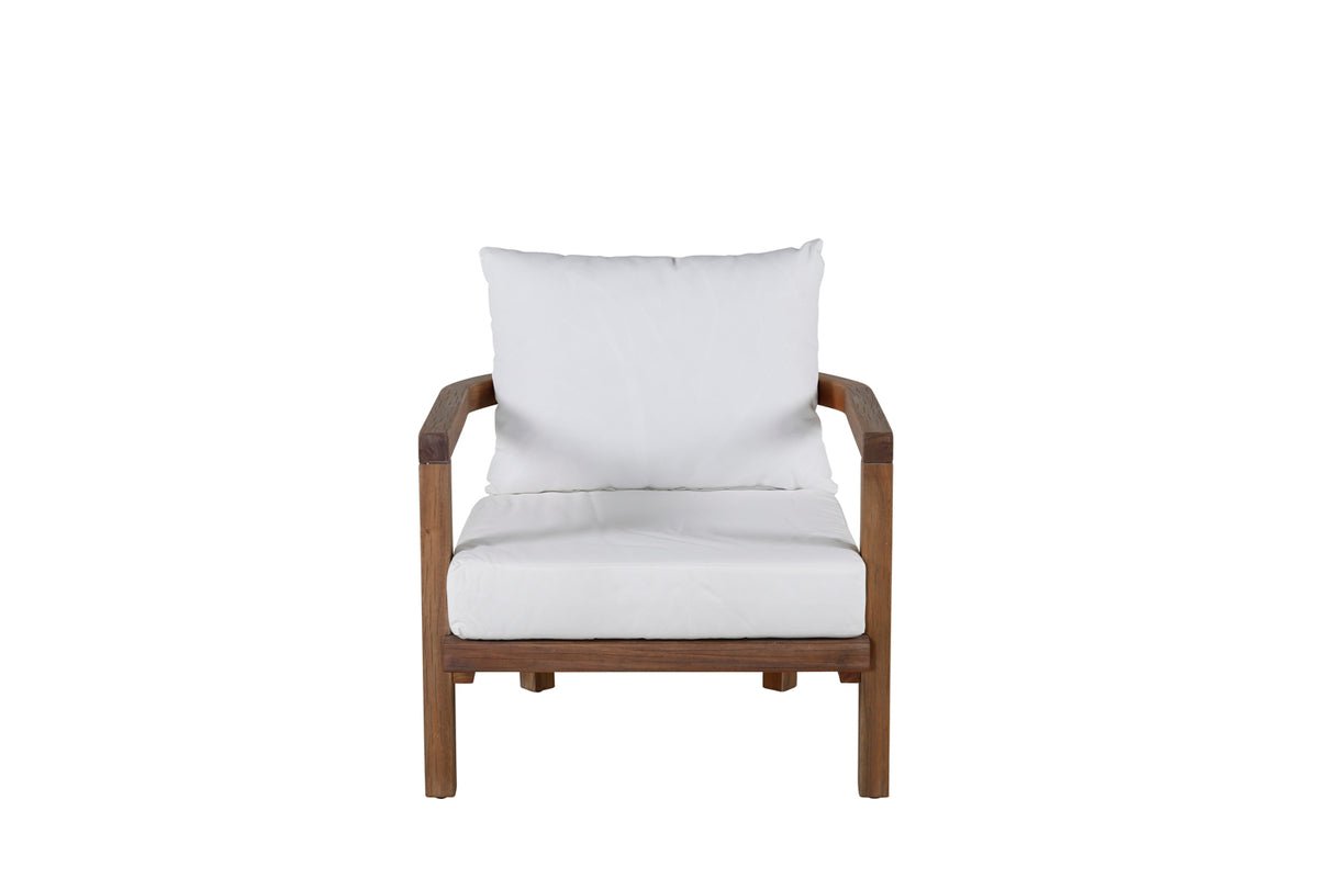 Fauteuil lounge de jardin Erika - en marron en acacia et polyester