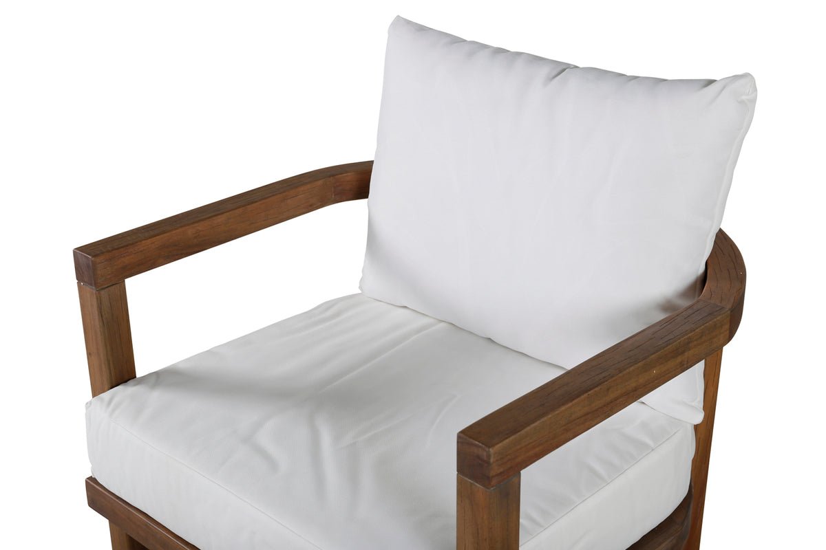 Fauteuil lounge de jardin Erika - en marron en acacia et polyester